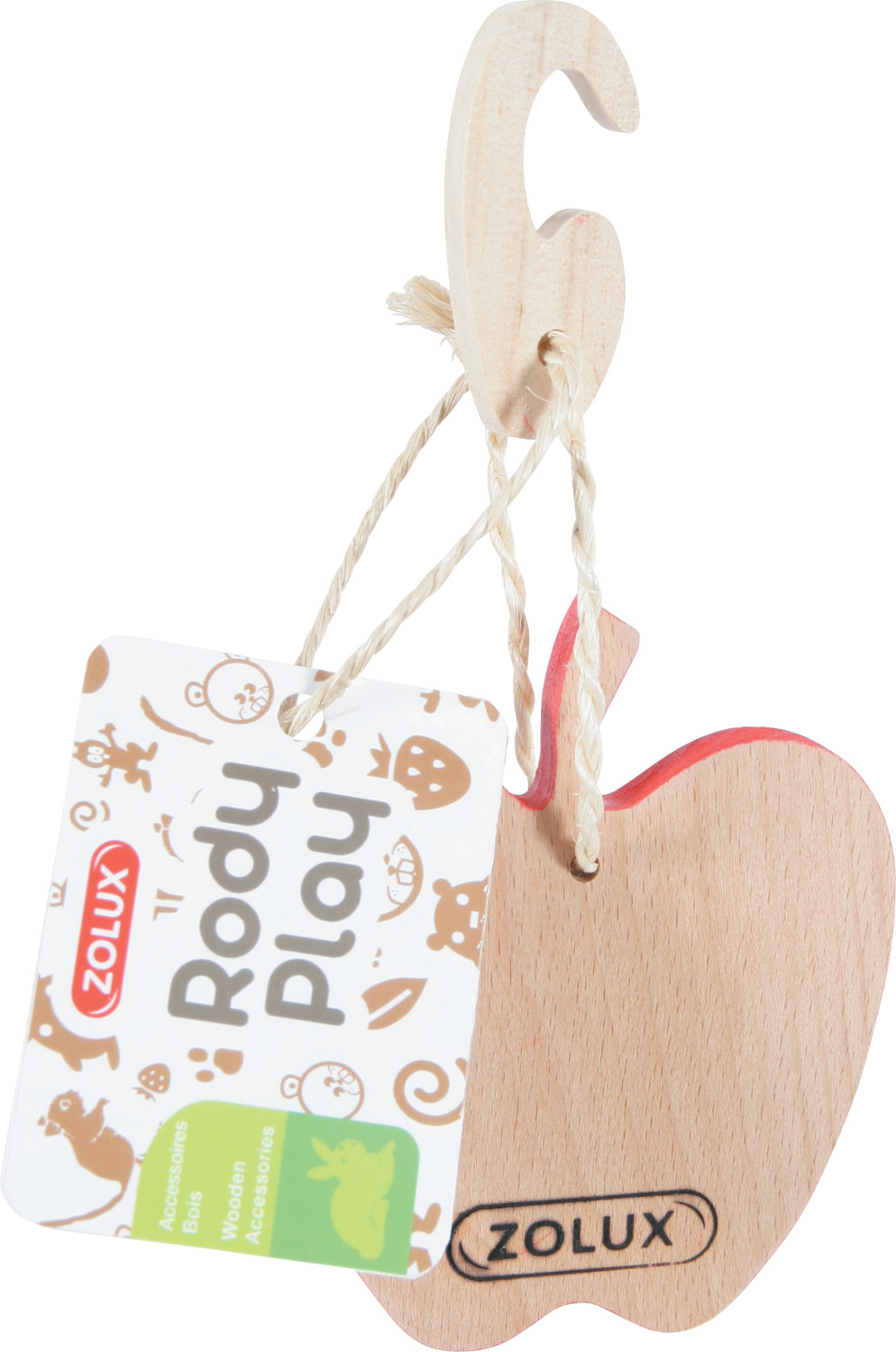 Bois à ronger à suspendre pour rongeur en forme de pomme